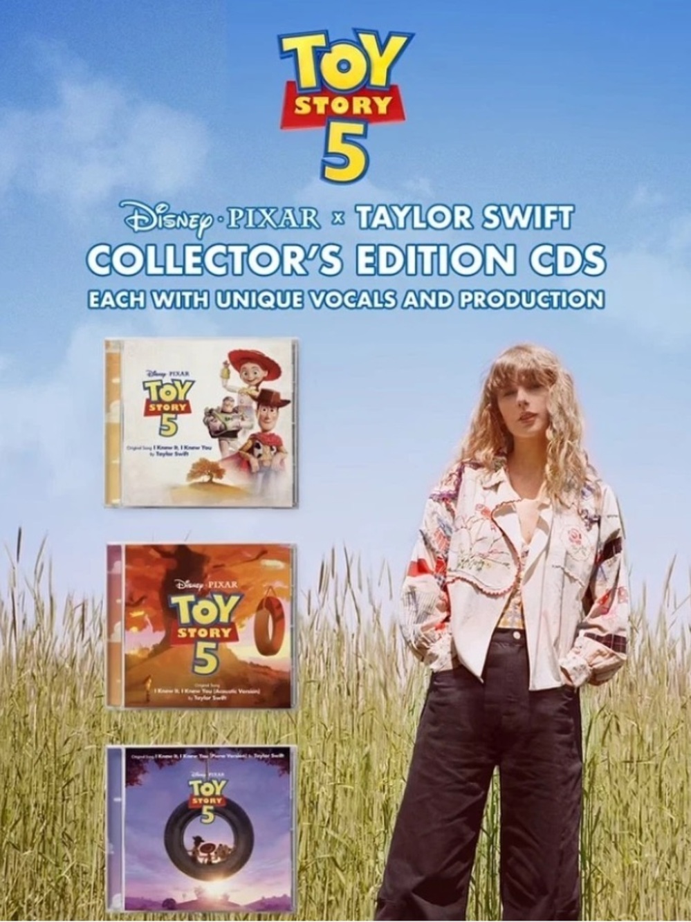 TAYLOR SWIFT  × Toy Story 5 Limited Collector's CDs Complete Set Of 3
